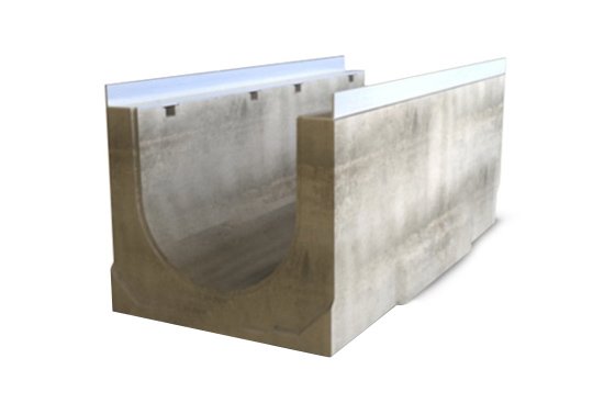 Лоток водоотводный бетонный Optima с уклоном 0,5% 300№9, тип 1